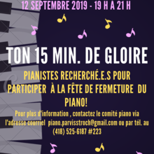Fête de fermeture du piano du parvis de l'église Saint-Roch