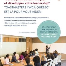 Rencontre de démonstration Club Toastmasters YWCA Québec