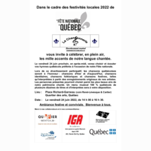 CHANSONNERIE DE LA FÊTE NATIONALE DU QUÉBEC 2022